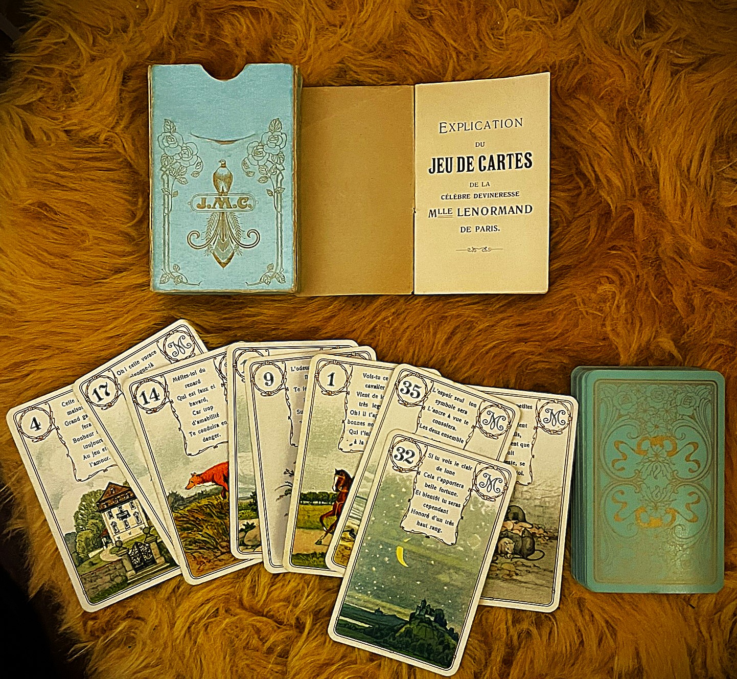 Jeu de cartes ancien Mlle Lenormand